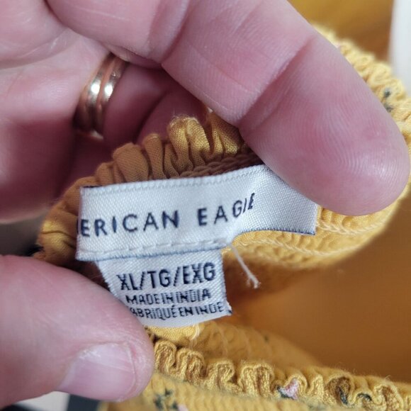 American Eagle Outfitters Women Backless Yellow Ditzy Floral Halter Size XL - Picture 2 of 12